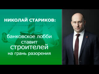 Николай Стариков: Банковское лобби ставит строителей на грань разорения