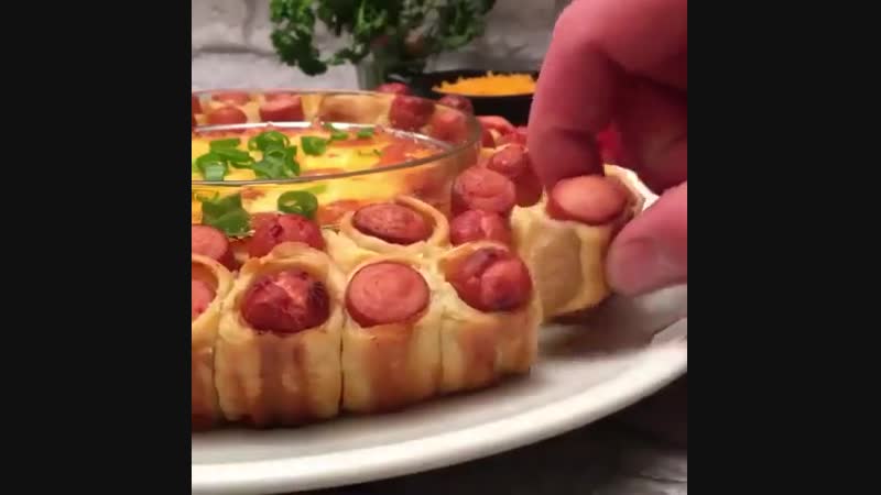 Запеканка с сосисками