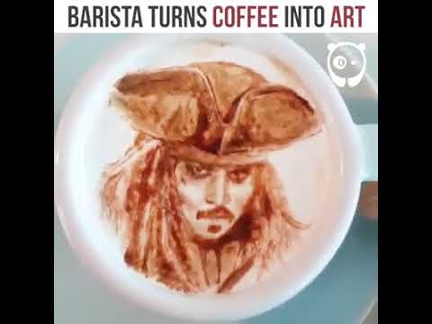 Barista turns coffee into art