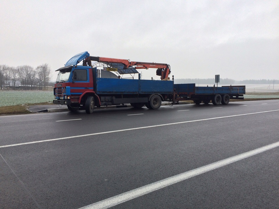 Кран-манипулятор SCANIA 93 с прицепом