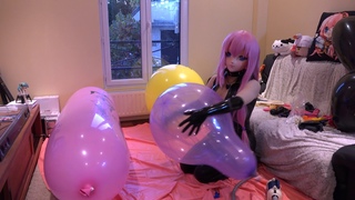 Playing with a homemade balloon