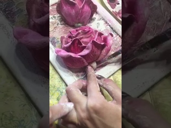Барельеф. Цветы из шпатлевки
