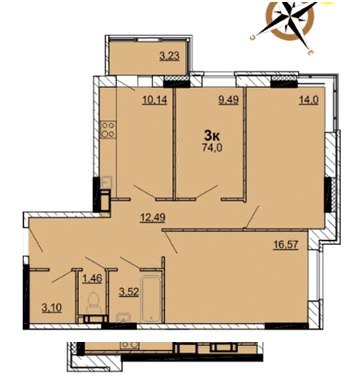 Трехкомнатные квартиры в ЖК "Времена года" Тула