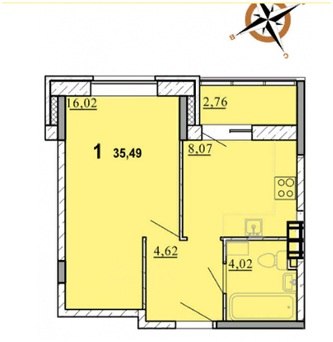 Однокомнаятные квартиры в ЖК Времена года