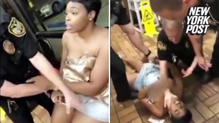'I'll break your arm!' cop says as he wrestles topless woman at Waffle House | New York Post