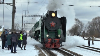 Встреча ретро-поезда в Белых Берегах