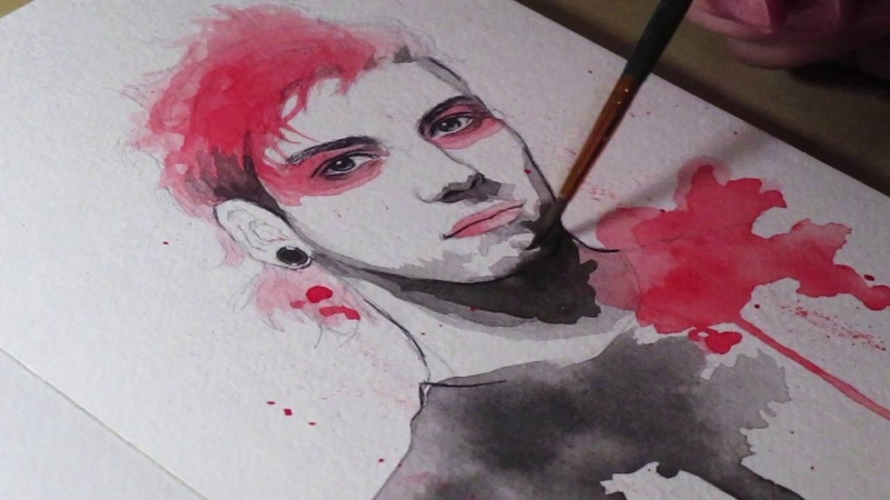 Josh Dun Watercolor speed painting
