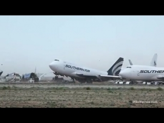 Planes are really made for flying: this 747 sitting in a boneyard in Mojave, California tried to take to the skies one last time