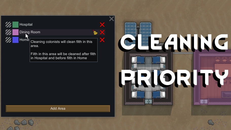 Cleaning Priority для Rimworld