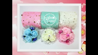 DIY🎀Newchic🎀Нежные резиночки для волос из сеточки и фоамирановых цветов🎀МК🎀Анна Кохан🎀
