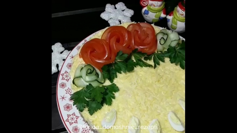 Слоеный салат с куриной печенкой
