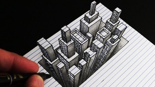 How to Draw a Hole in Line Paper 3D Trick Art City