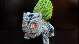 Part 3/4 - Origami 3D tutorial - How to make a Bulbasaur (Pokemon)