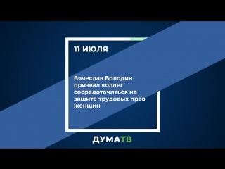 Вячеслав Володин призвал коллег сосредоточиться на защите трудовых прав женщин