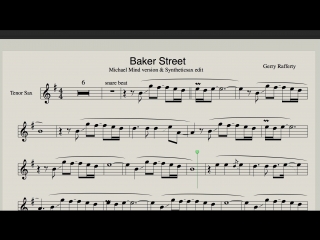 Baker Street - Ноты для саксофона Тенор (Electro House Mix)