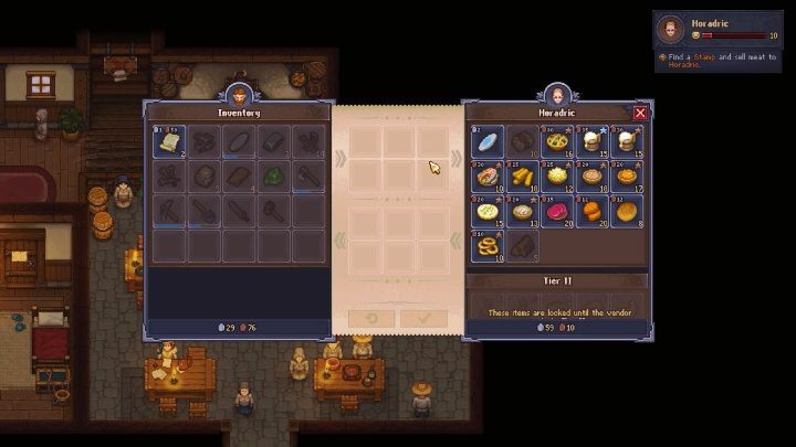 окно торговли в Graveyard Keeper