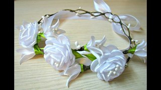 Віночок до Першого причастя. Веночек канзаши. First communion wreath
