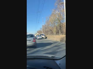 Автобус упал в канаву на Красном пути (26.10.2018)
