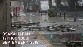 Typhoon Jebi destruction in Osaka, Japan (September 4, 2018)