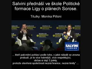 Salviniho přednáška ve Škole politické formace, kterou vede Liga_ Soros veřej