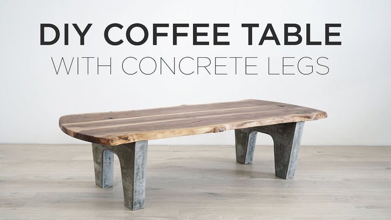 DIY Coffee Table with Concrete Legs