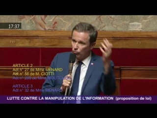Nicolas Dupont-Aignan , Loi #FakeNews : intervention à l'Assemblée Nationale - 3 juillet 2018