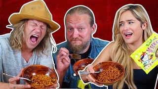Spicy Black Bean Jjajang Noodle Challenge ft Jukka and Jarppi Dudesons