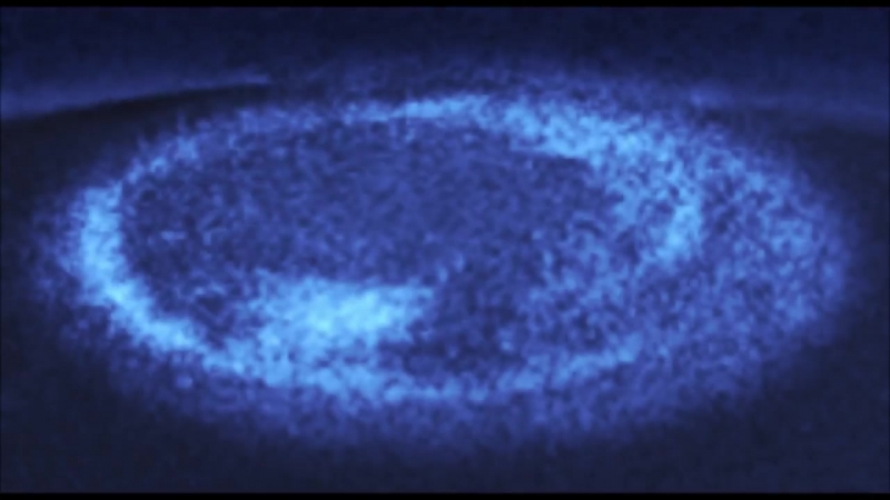 Closeup of Saturns auroras