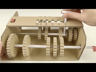 Работающая модель коробки передач из картона