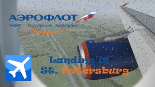 FSX HD | A320 Aeroflot | Landing in St. Petersburg | HD 1080p
