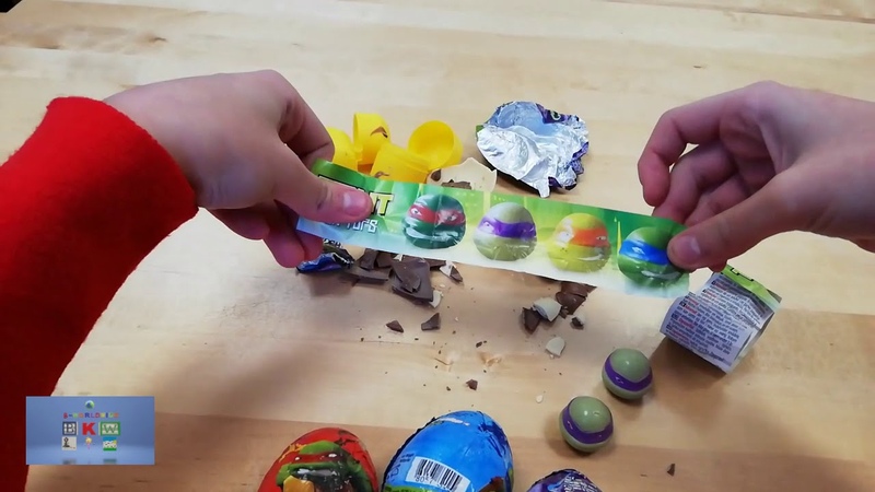 Öppnar 5 ninja turtles ägg