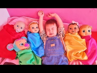 Are you sleeping brother John & Five Little Babies Jumping On The Bed Song for Kids