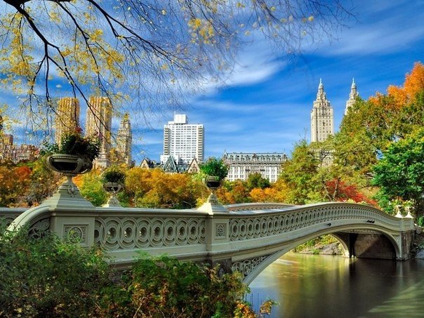 Bow Bridge в Центральном парке Нью-Йорка
