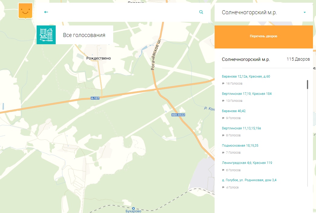 Карта поварово солнечногорский район