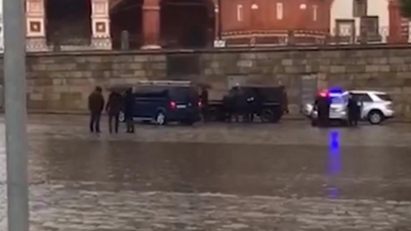 Оцепление на Васильевском спуске