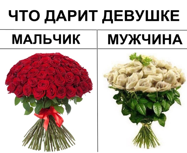 Девушка с цветами мем