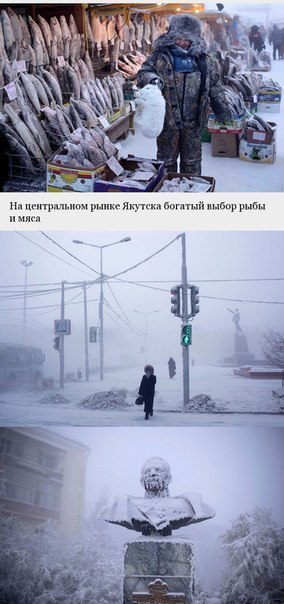 Самый холодный город на Земле Люди, которые живут в условиях холодных температур, уже не обращают внимания на данные термометров. Они привыкли к агрессивной окружающей среде и кардинально