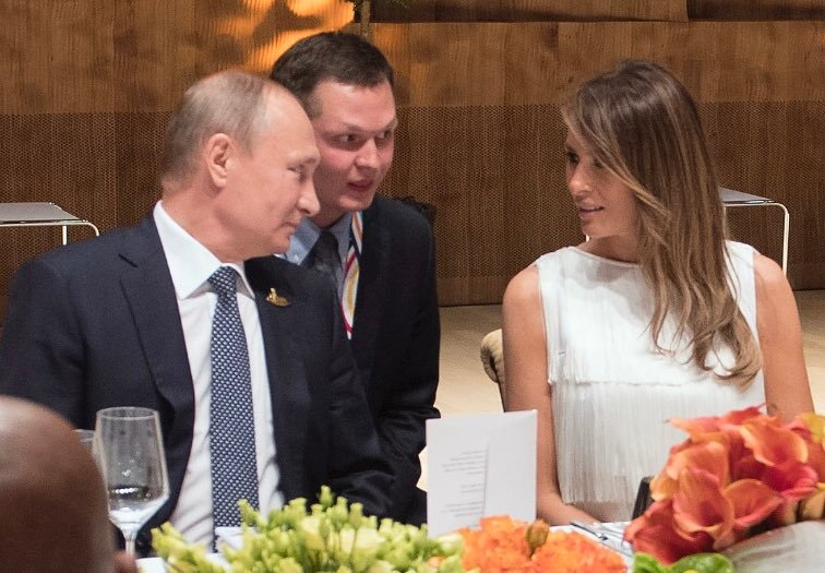 Melania and two men