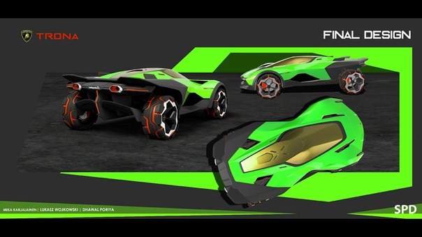 Проект Luasz Wojowsi, Mia arjalainen и Dhawal Poryia - Lamborghini Trona Магистерская диссертация, Scuola Politecnica di Design, Milano. Проект выполнен при поддержке команды дизайнеров