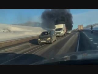 Первое видео массового ДТП в Воронежской области