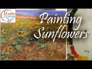 How to Paint Sunflowers 9x12 Fast Motion w Voice Instruction