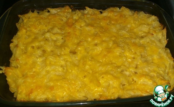 Запеканка из макарон с куриным филе