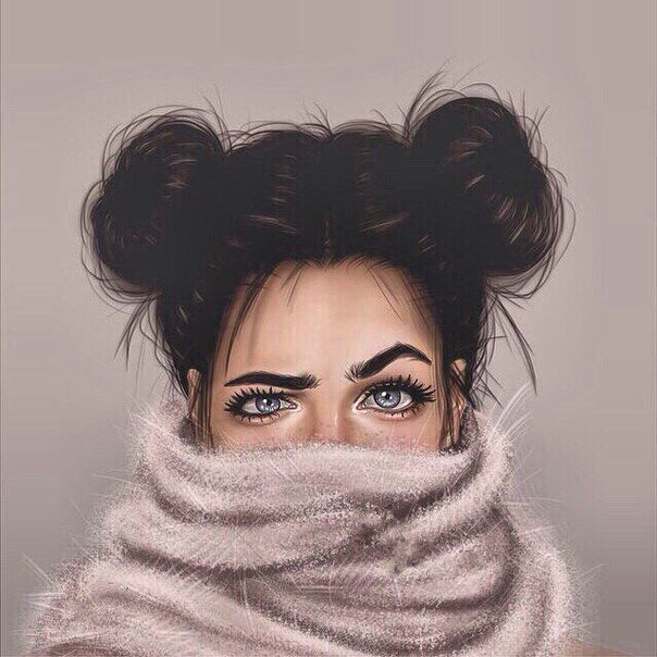 Прикольный рисунок девушка прячется