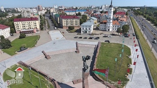 Аэросъемка города Могилёв (площадь Славы, Ратуша)/Mogilev (Belarus)