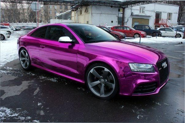 Фиолетовый хроме на Audi RS5, как вам