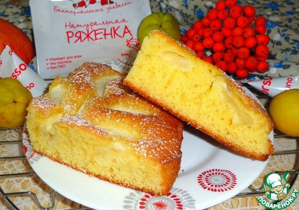 Яблочная шарлотка на ряженке