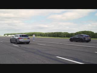 Audi RS4 vs Tesla Model X P100D - DRAG RACE, ROLLING RACE BRAKE TEST