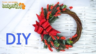 DIY ☆ НОВОГОДНИЙ (Рождественский) ВЕНОК С ЯГОДАМИ ИЛЕКСА СВОИМИ РУКАМИ ☆ Подарки на Новый Год