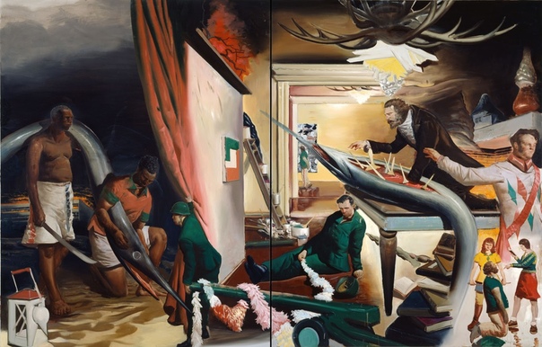 Нео Раух / Neo Rauch ( 1960, Лейпциг, Германия ). 1981 - 1986 изучал живопись в колледже графики и книжного искусства в Лейпциге (Hochschule für Grafi und Buchunst Leipzig) у профессора Arno