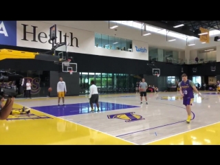 This video is not edited. this kid is an amazing shooter. cameo by lebron toward the end.